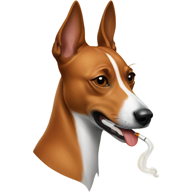 a basenji dog smoking  emoji