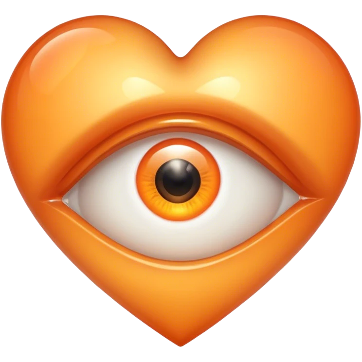 Eye inside light orange heart emoji