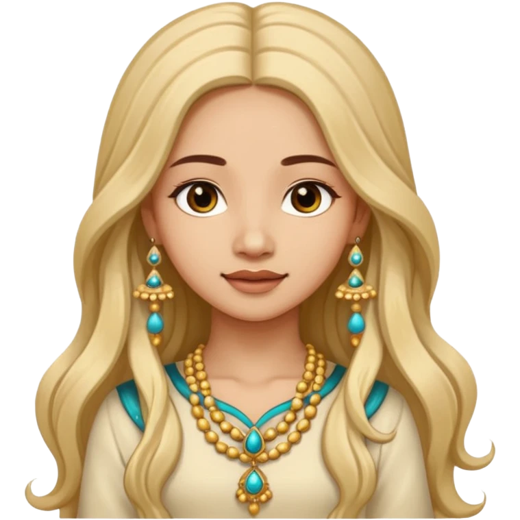 A jhumka girl with hair and face only passport size picture emoji
