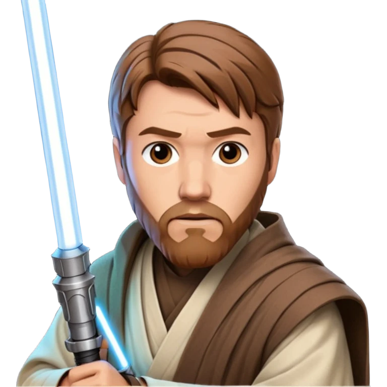 star wars master kenobi with lightsaber emoji