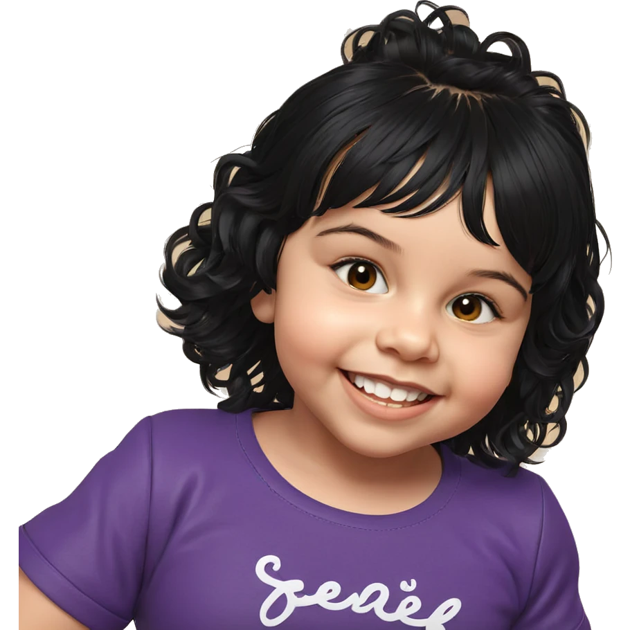 smiling girl with black hair emoji