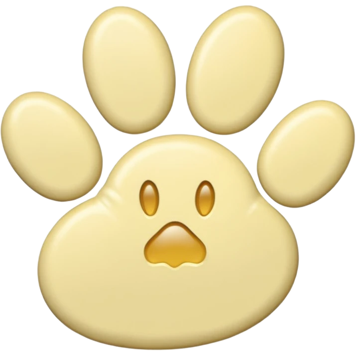a pale pastel yellow pawprint emoji