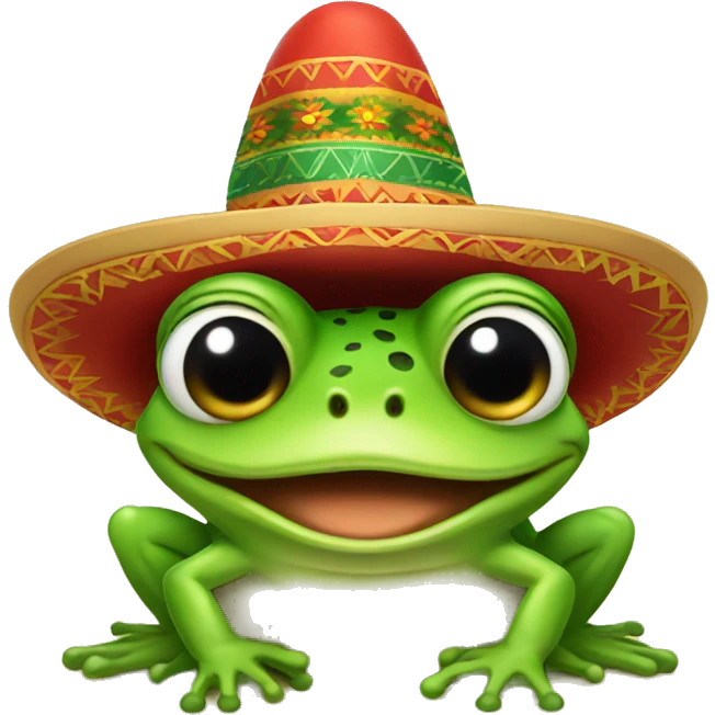 frog with mexican hat emoji