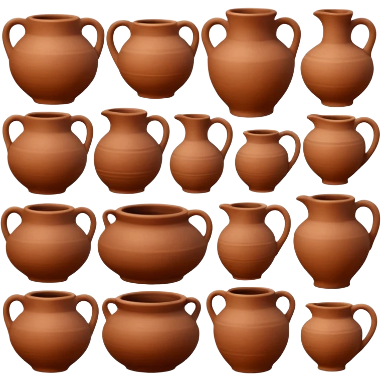 clay pottery with diffetent motifs emoji
