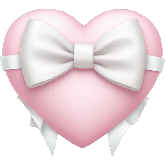 Pastel pink heart with white bow emoji