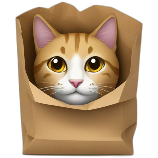 Cat in paper bag emoji