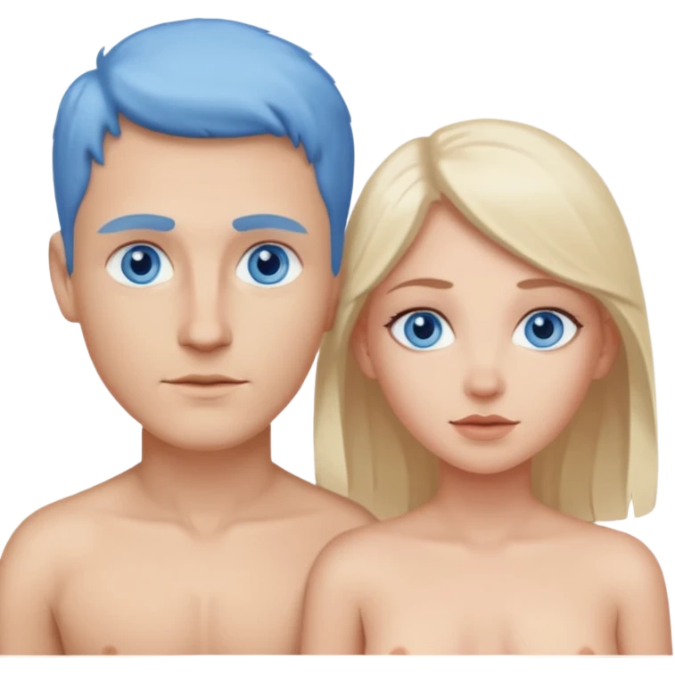 White Man blue eyes and white woman blue eyes having sex naked emoji