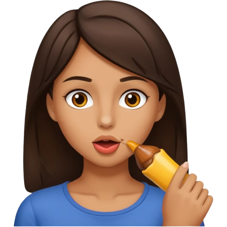 Brunette with cock in mouth emoji