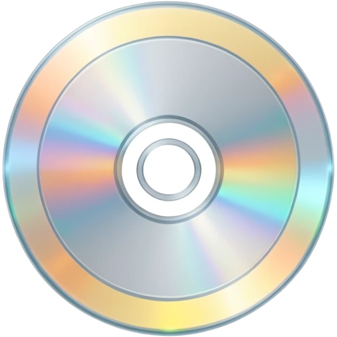 белый светящийся CD-диск, no background emoji