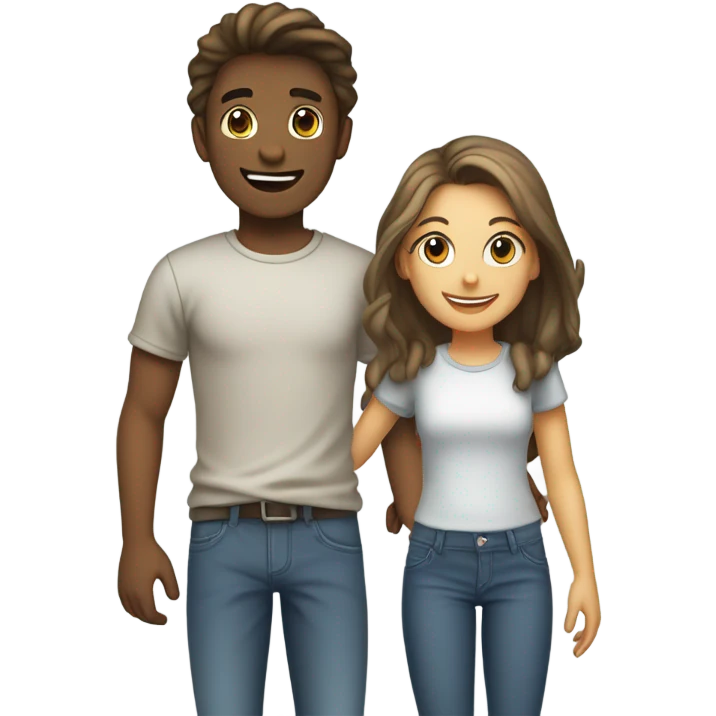 girl and boy by car emoji