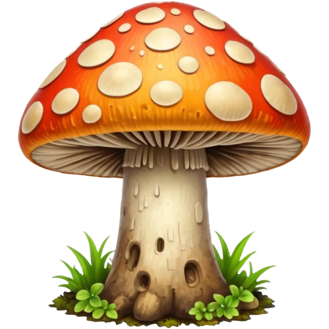 wild colorful mushroom growing on trê emoji