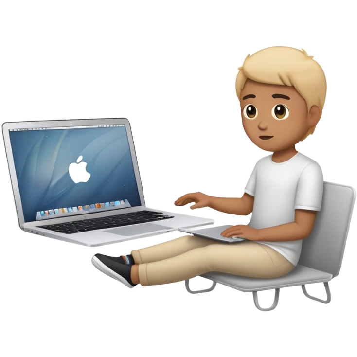 full body watching from a macbook emoji