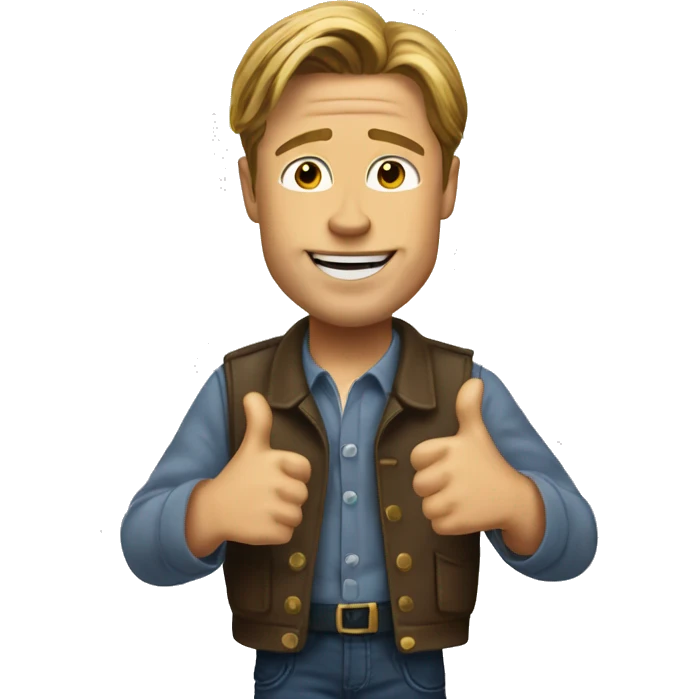 Brad Pitt giving thumbs up emoji