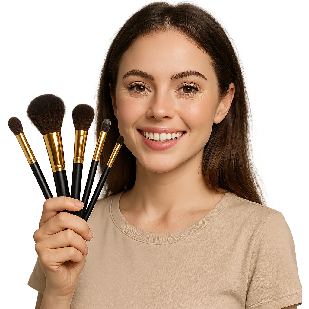 person holding makeup brushes, variation 2 emoji