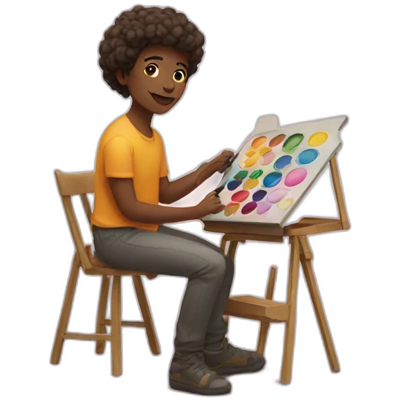 artist paining holding color palette emoji