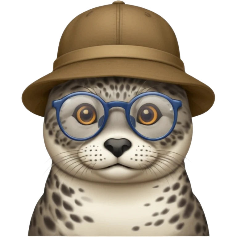 gözlük ve şapka takan fok emoji