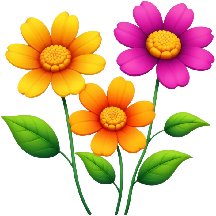 3 flowers combined  emoji
