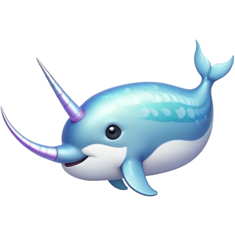 Cinematic Noble Narwhal Portrait Emoji, Poised and regal, with a sleek, iridescent body and a distinctive spiraled tusk, deep-set soulful eyes reminiscent of the ocean depths, Simplified yet sharp and sophisticated features, highly detailed, glowing with a soft, mystical glow, high shine, intelligent and enigmatic, stylized with an air of mythical allure, focused and graceful, soft glowing outline, capturing the essence of a watchful and confident sea unicorn that feels as though it could step out of the screen with effortless authority! emoji