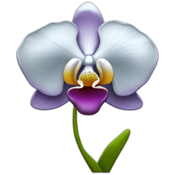 Silver orchid flower emoji