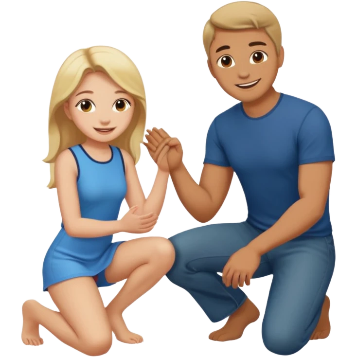 Girl on knees in front of man emoji