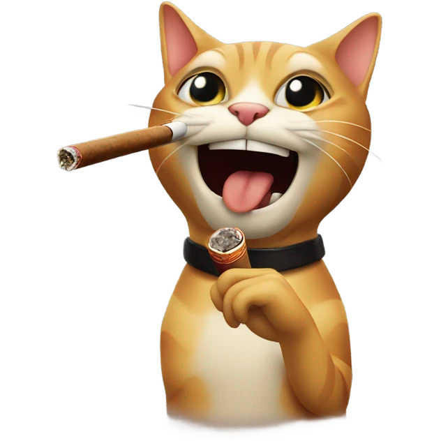 Make a cat with a cigar emoji