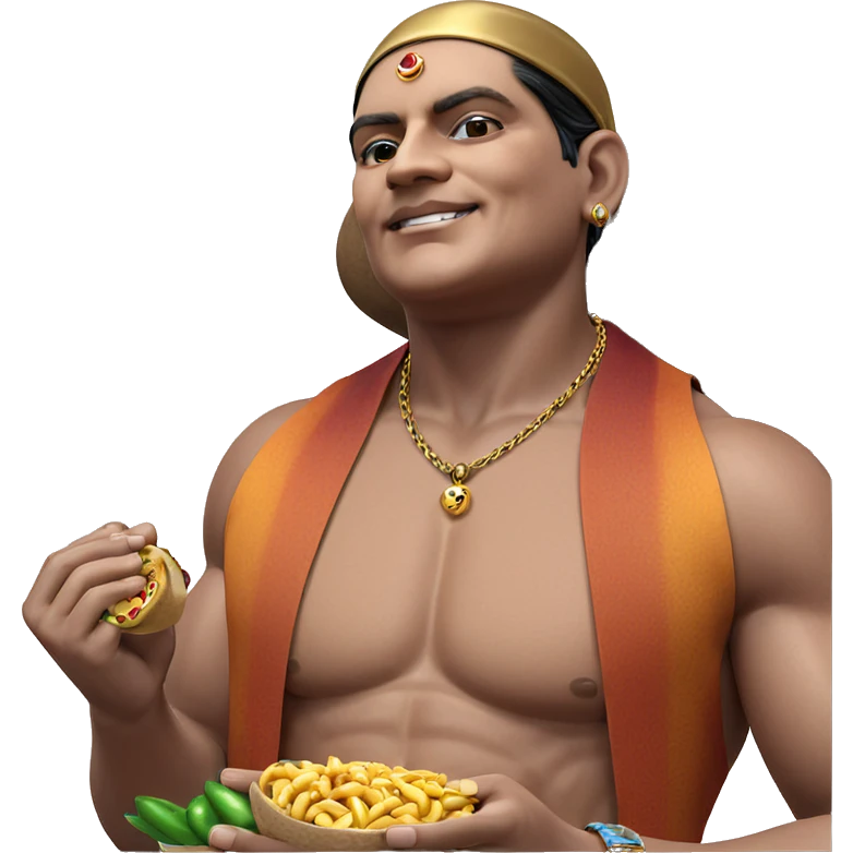 boy with jewelry and food emoji