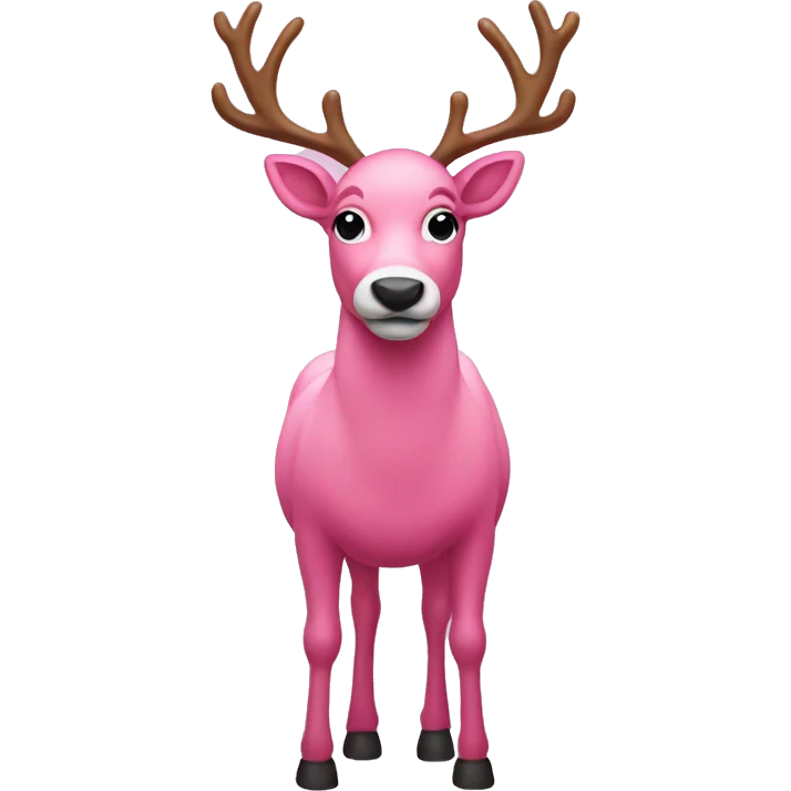 Pink reindeer emoji