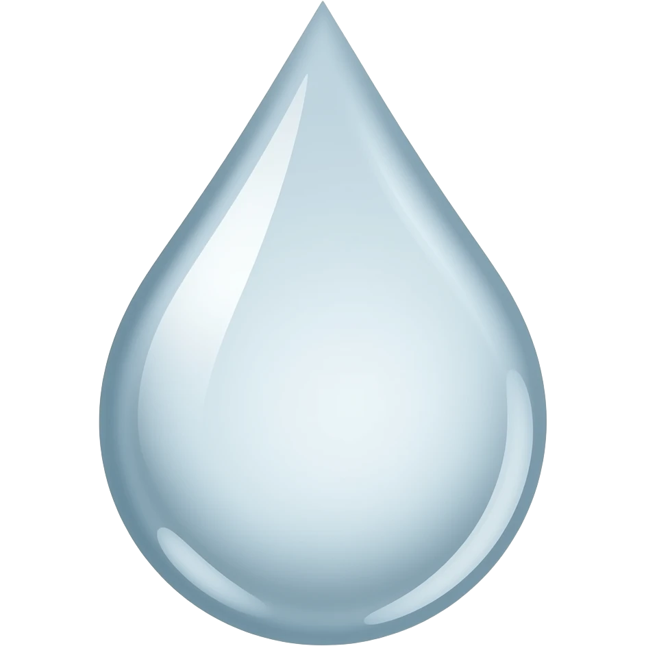 Water drop emoji in white colour emoji