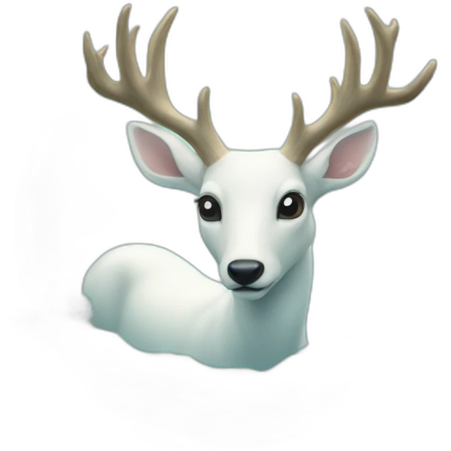 The white deer swimming under the sea emoji