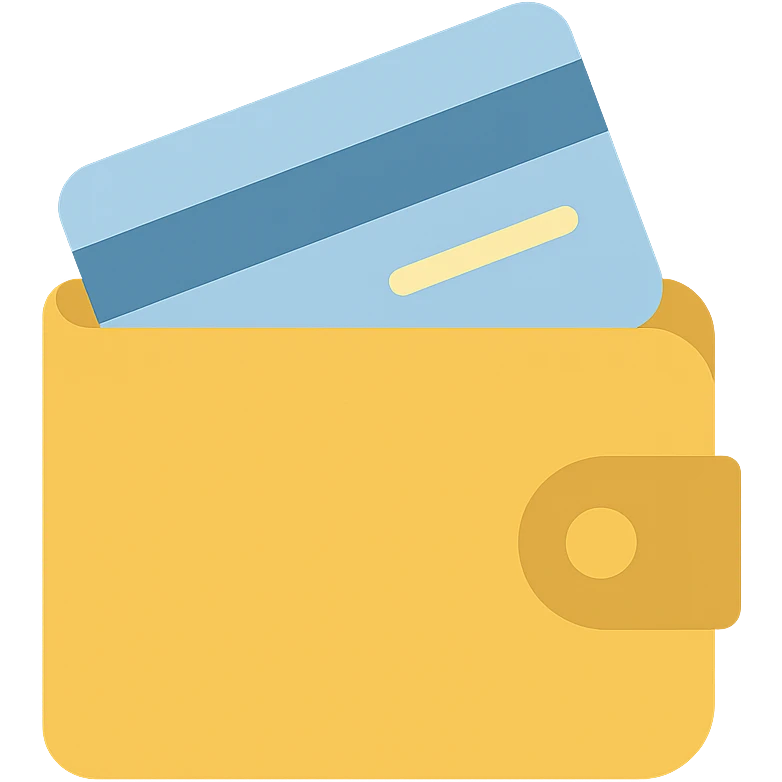 wallet color icon with a credit card visible emoji