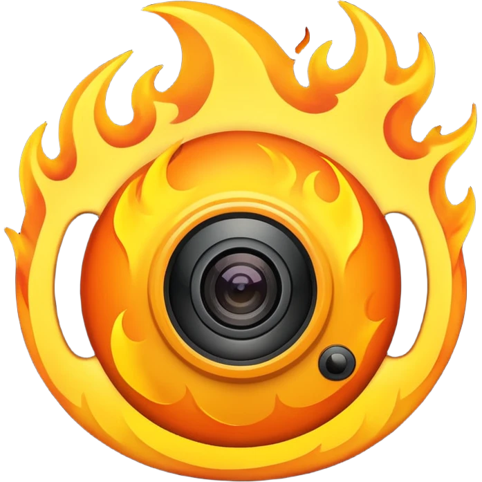 Web Cam on FIRE emoji