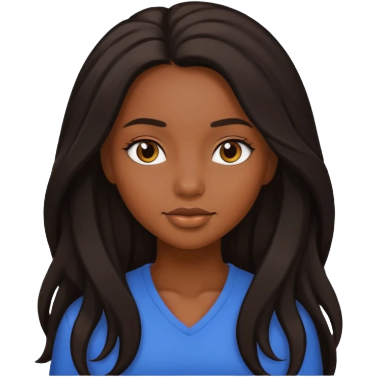 A stunning black girl with long hair  emoji