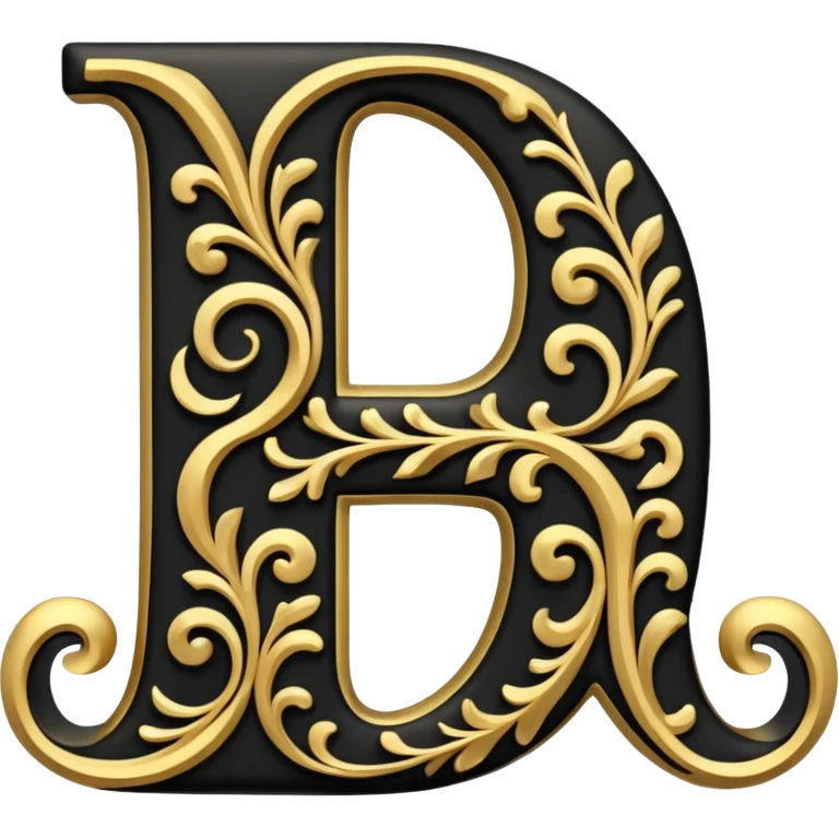 letter H in black and gold emoji