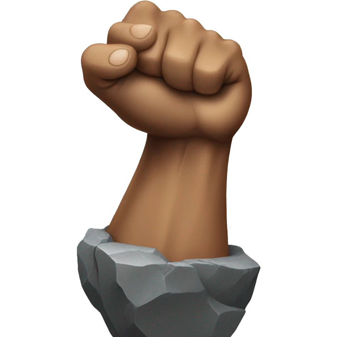 Rock flexing biceps emoji