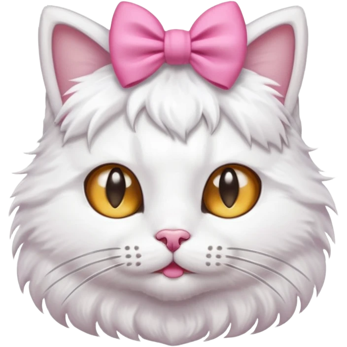 Gato con moño Rosita en l cabeza emoji