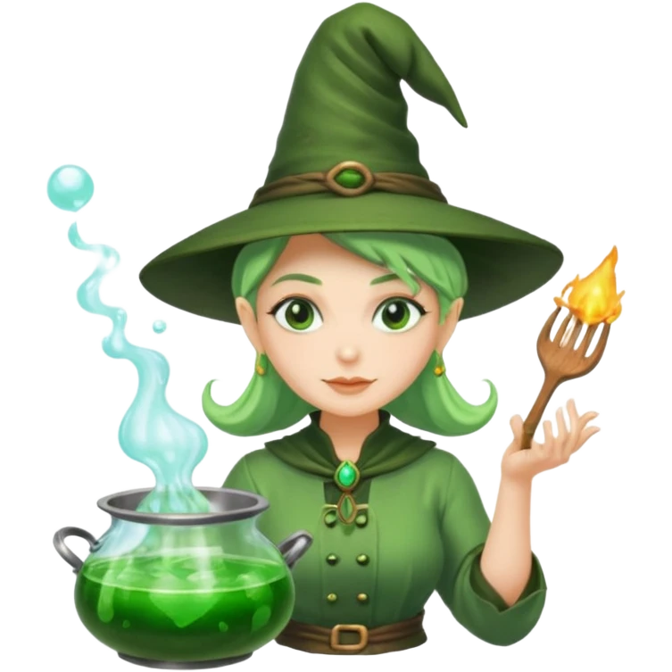 green witch cooking potion emoji