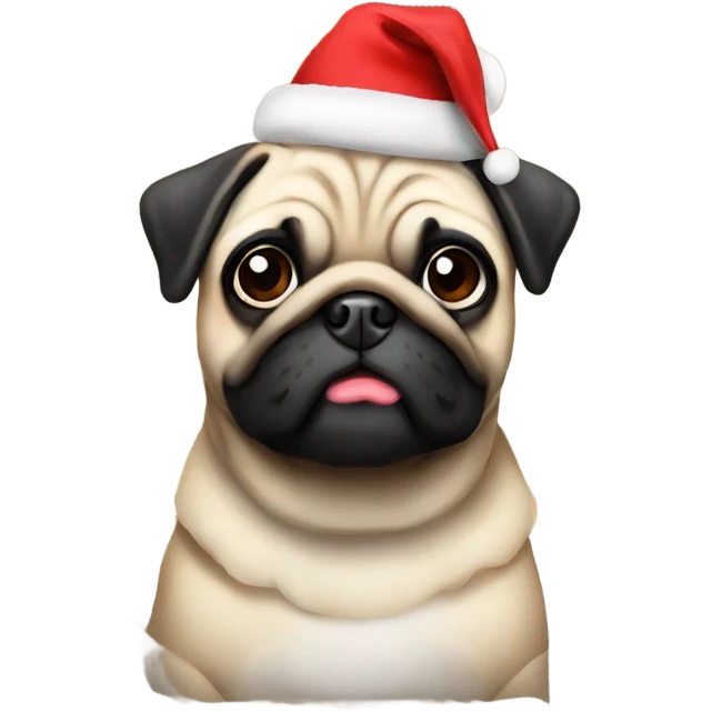 Christmas pug emoji