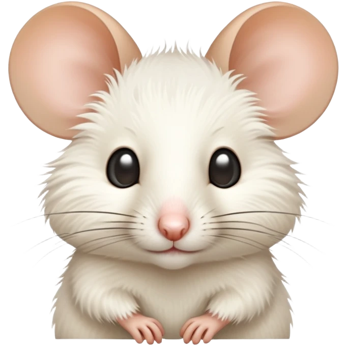 A desert mouse in white and cute emoji