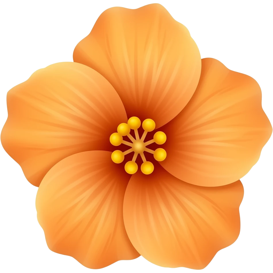 Generate emoji of orange gumamela emoji