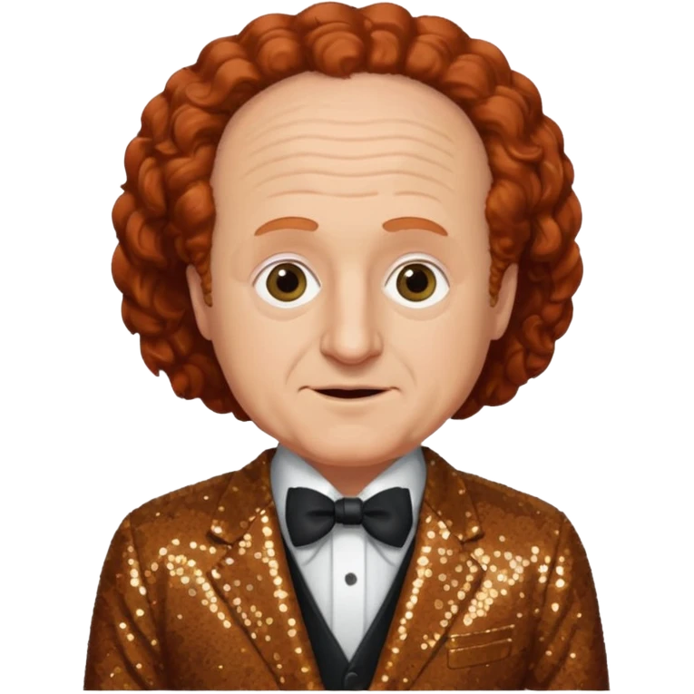 Larry Fine from The Three Stooges with auburn hair, brown sequin suit  emoji