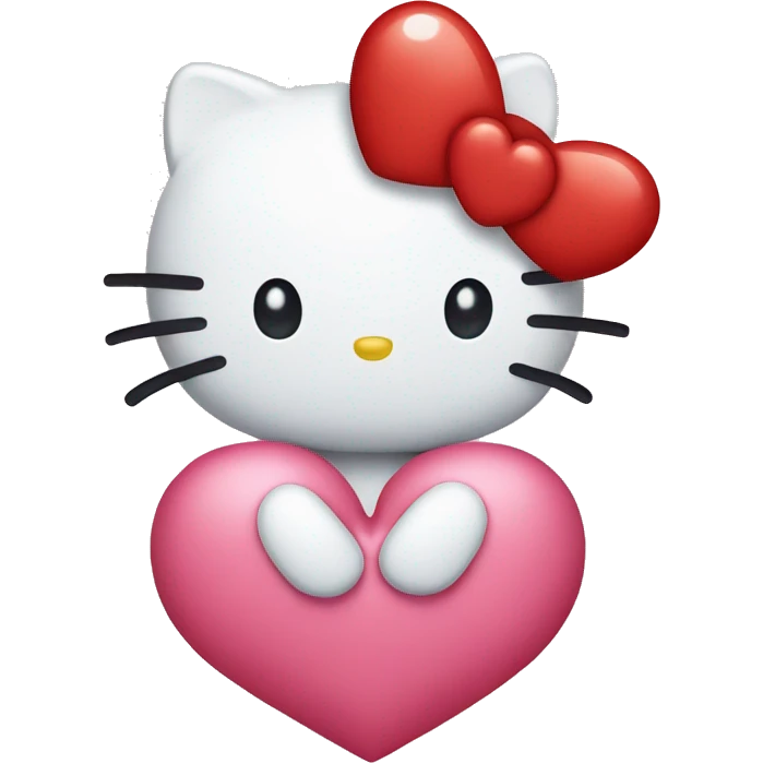 Hello kitty emoji holding a heart emoji