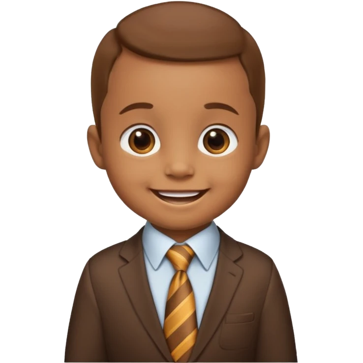 brown baby with tie emoji