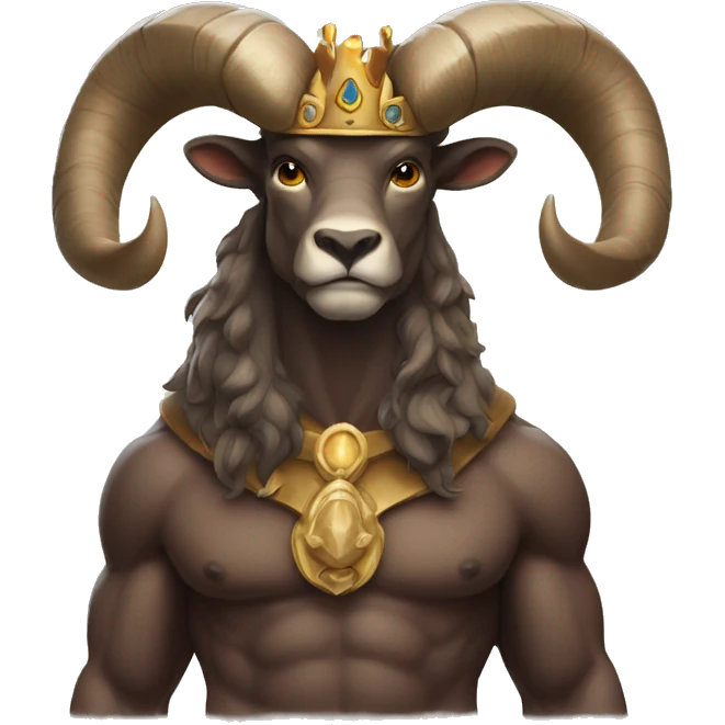 big horn minotaur wearing crown emoji