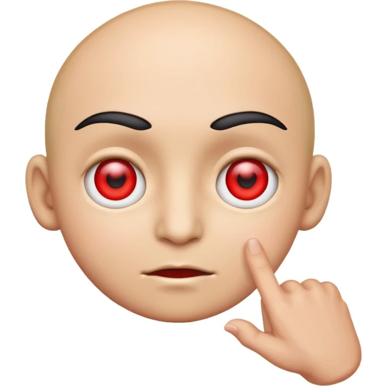 red eyes emoji with a pointing hand emoji