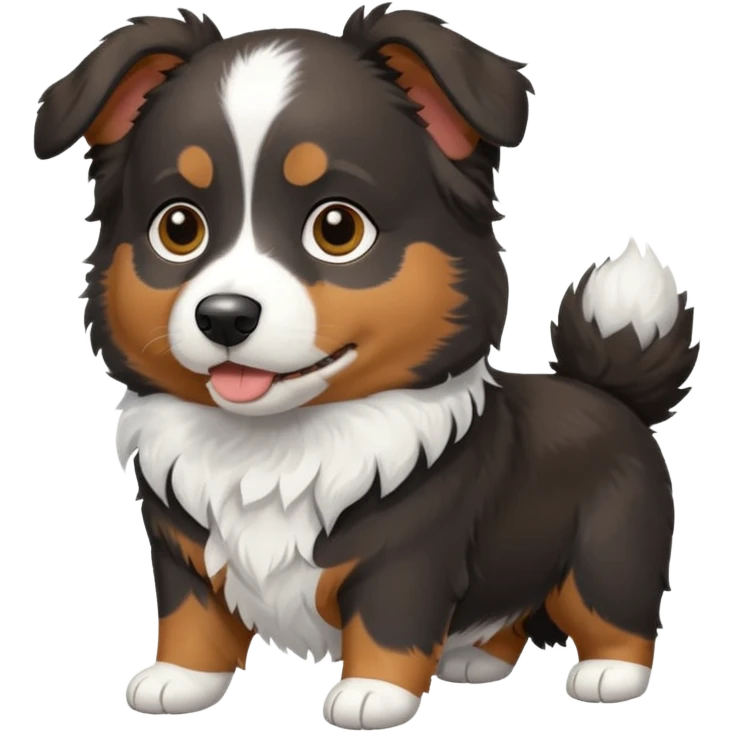 Black tricolor toy Australian shepherd dog full white collar  emoji