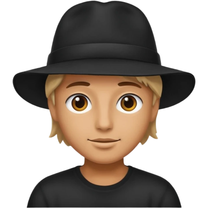 Bene chat avec chapeau noire  emoji