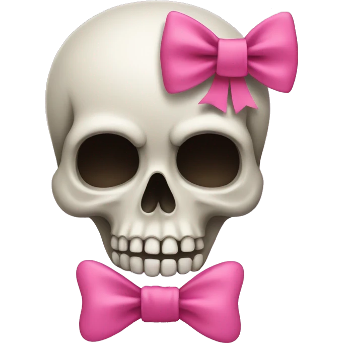 Skull with a pink bow emoji