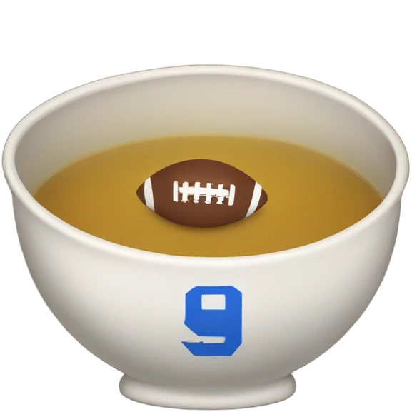 football playing sitting in soup bowl emoji