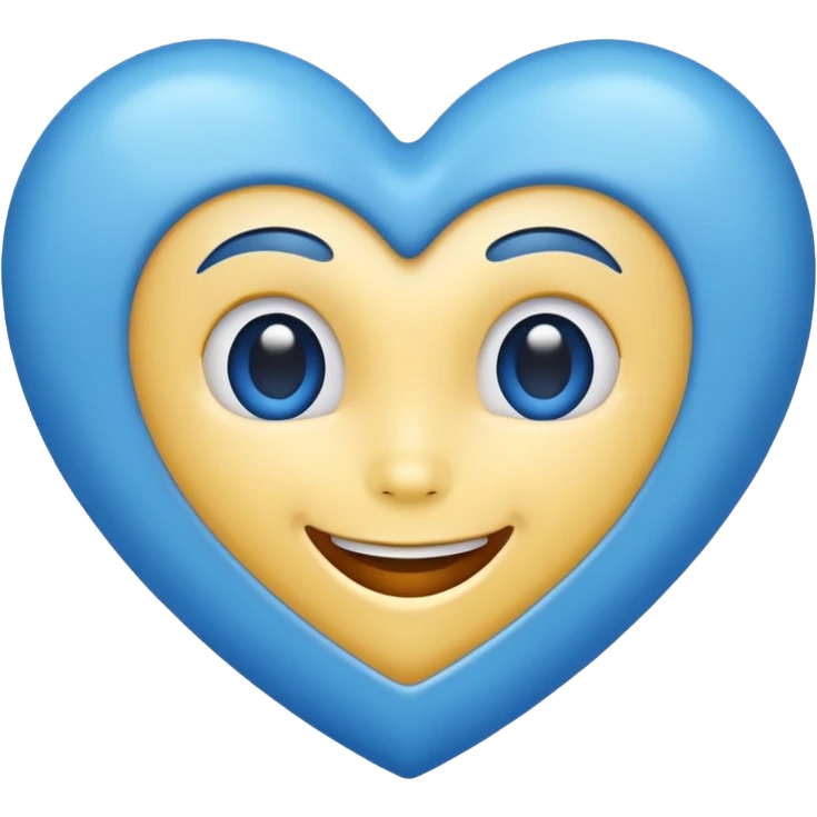 Blue heart with emotions emoji