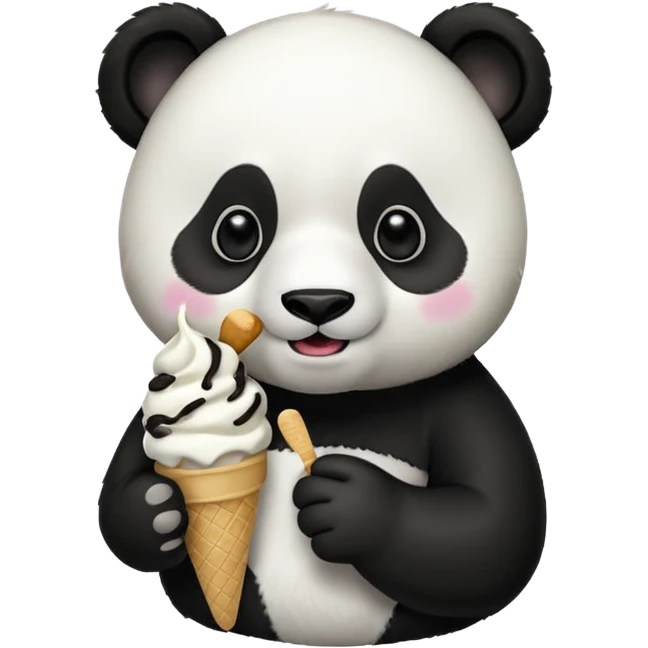 Panda eating ice cream emoji